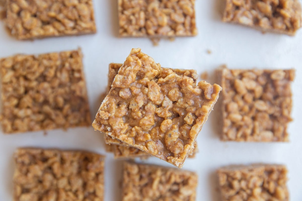 horizontal photo of rice crispy treats