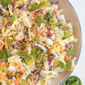 close up top town bowl of coleslaw