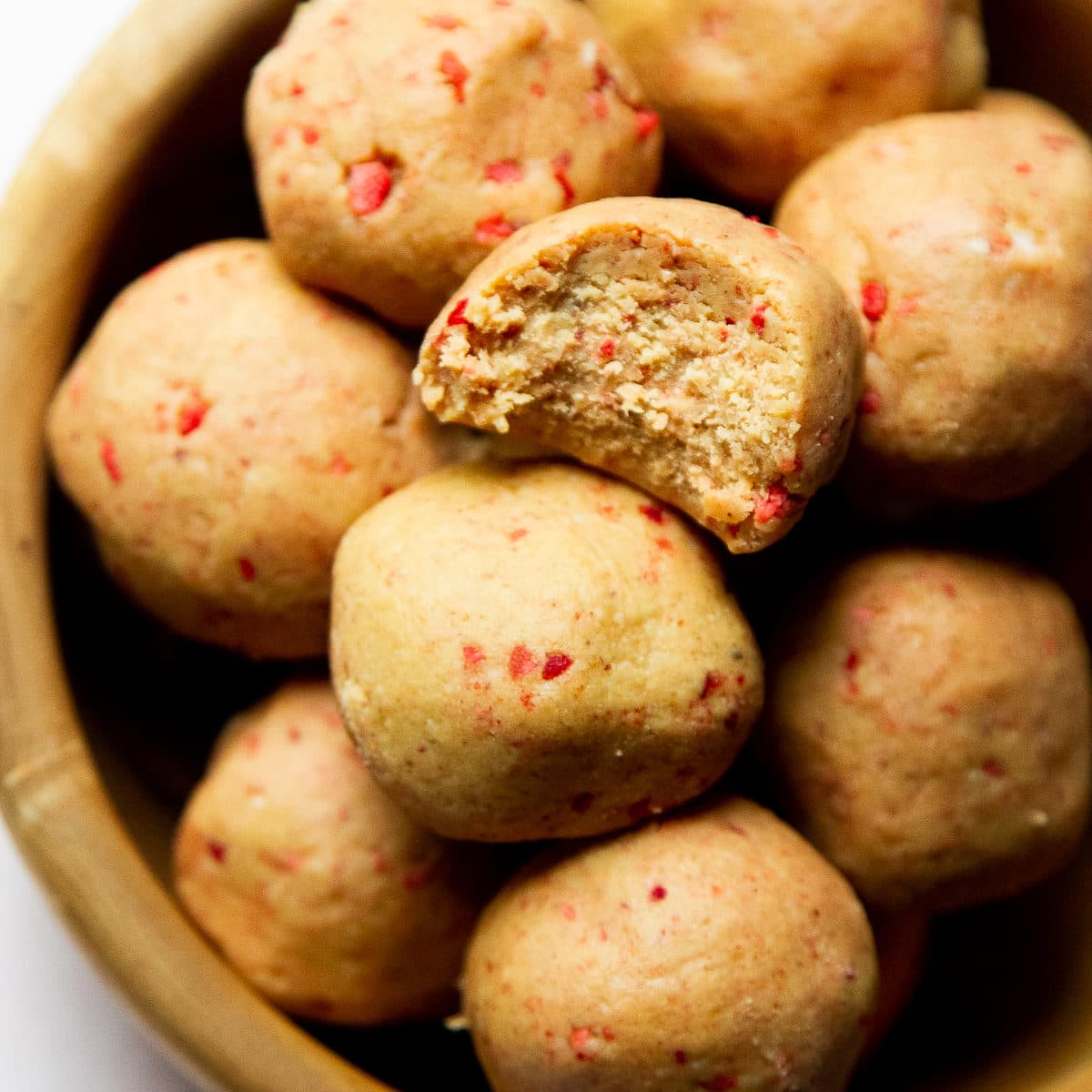 Peanut Butter Protein Bites in a bowl