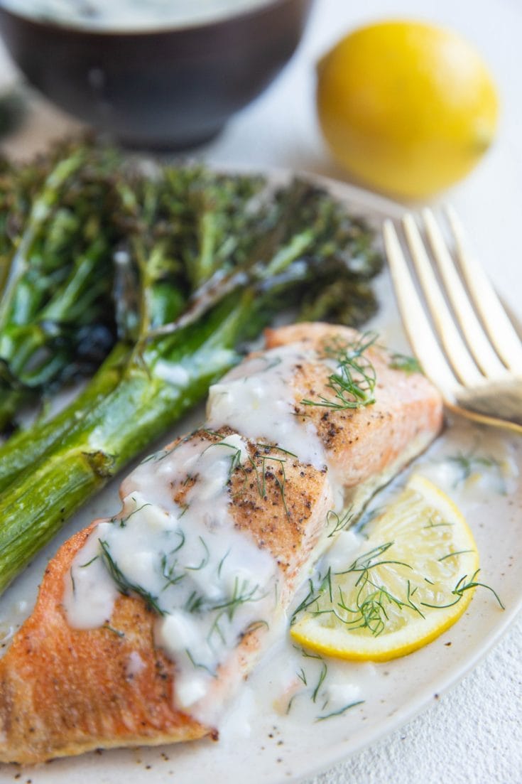 Dairy-Free Dill Sauce For Salmon - The Roasted Root