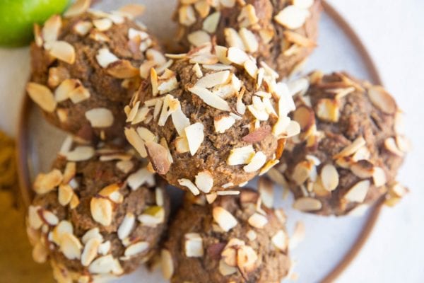 Horizontal image of plate of muffins