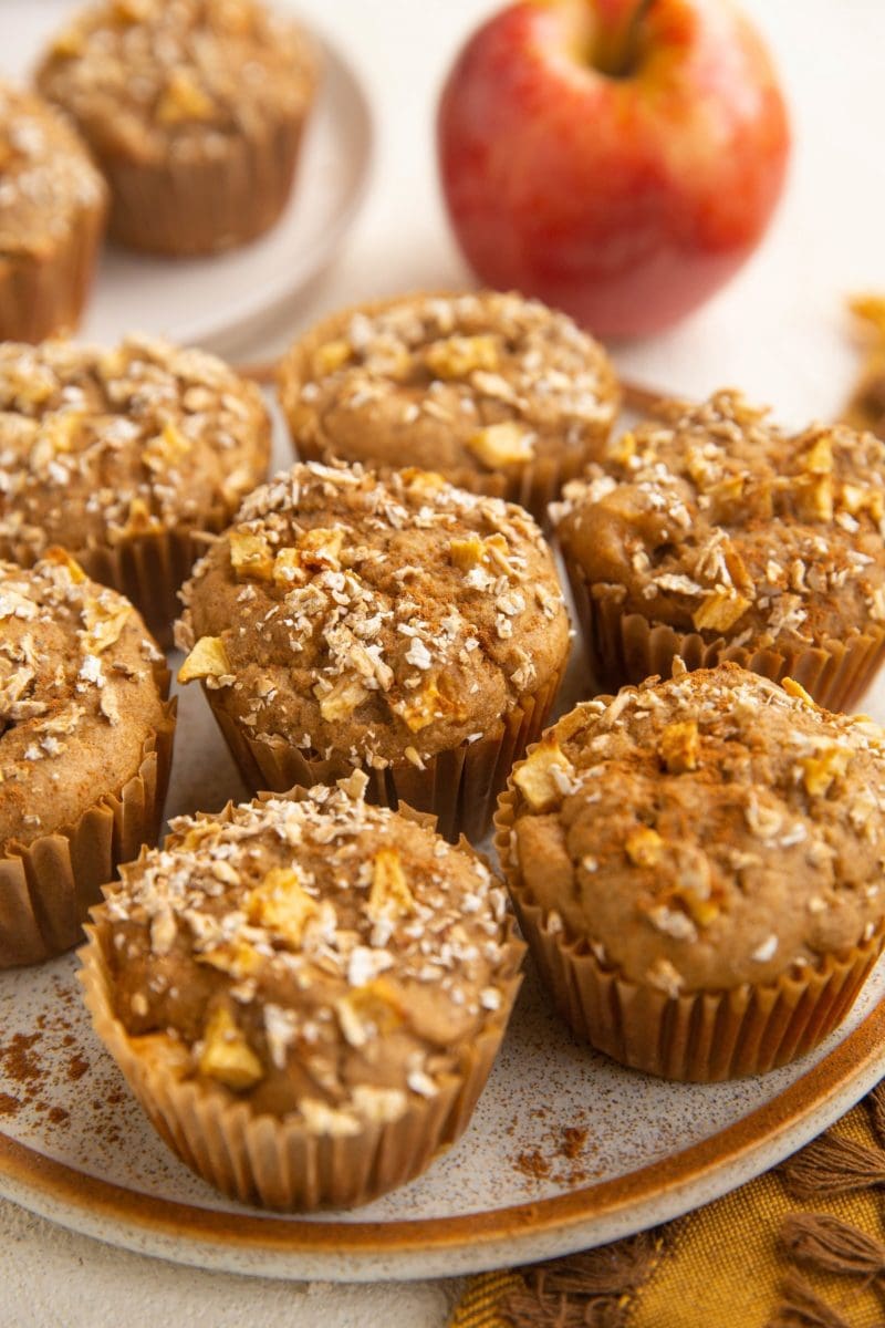 Plate of healthy apple muffins