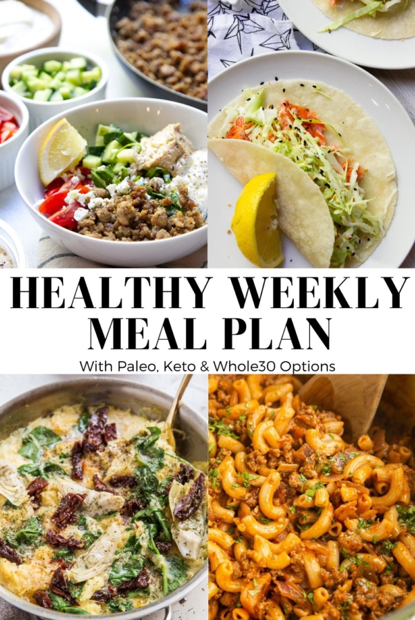 A healthy weekly meal plan, ideal for meal prep for easy weeknight meals