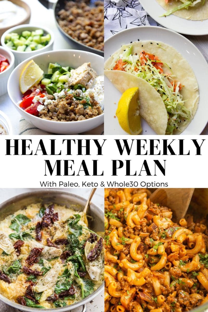 A healthy weekly meal plan, ideal for meal prep for easy weeknight meals