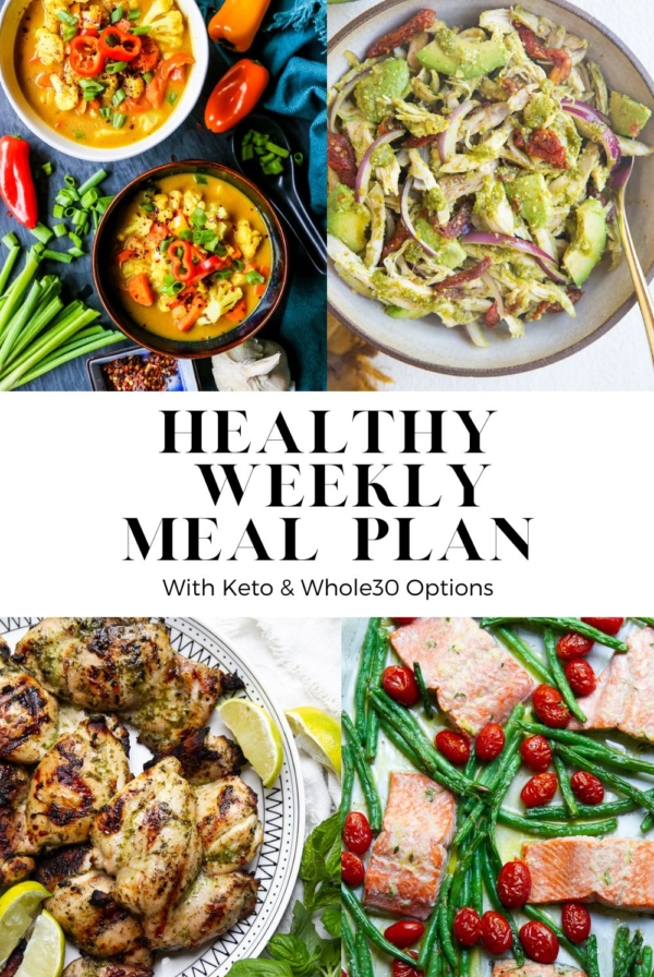collage for healthy weekly meal plan