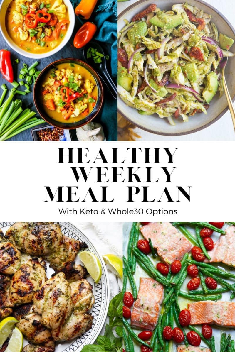 collage for healthy weekly meal plan