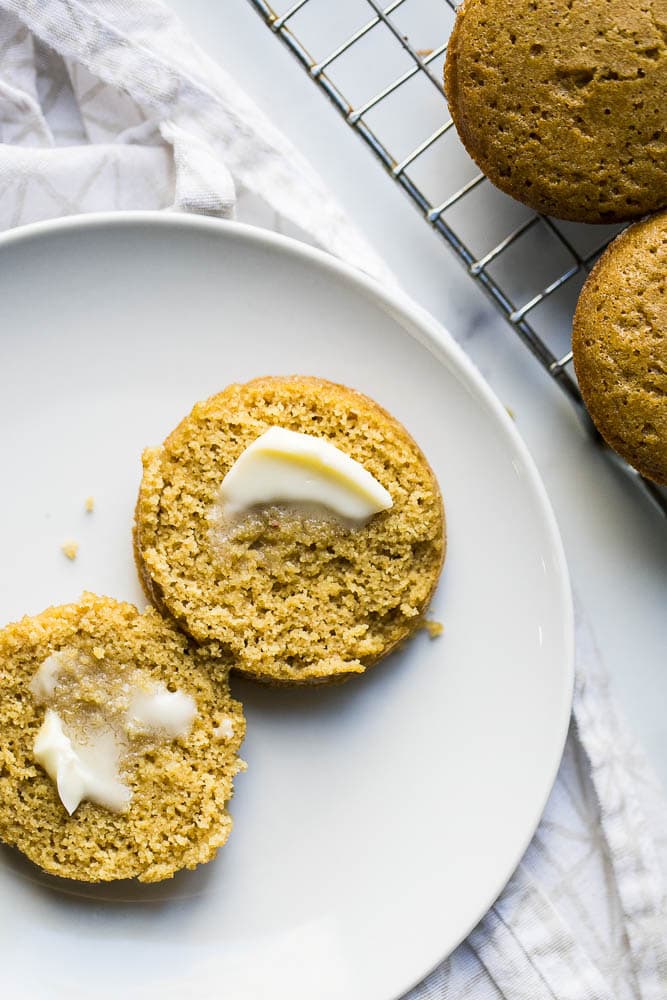 Millet Cornbread Muffins on a plate