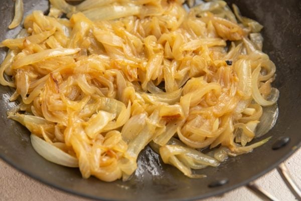 Caramelized onions in a nonstick skillet