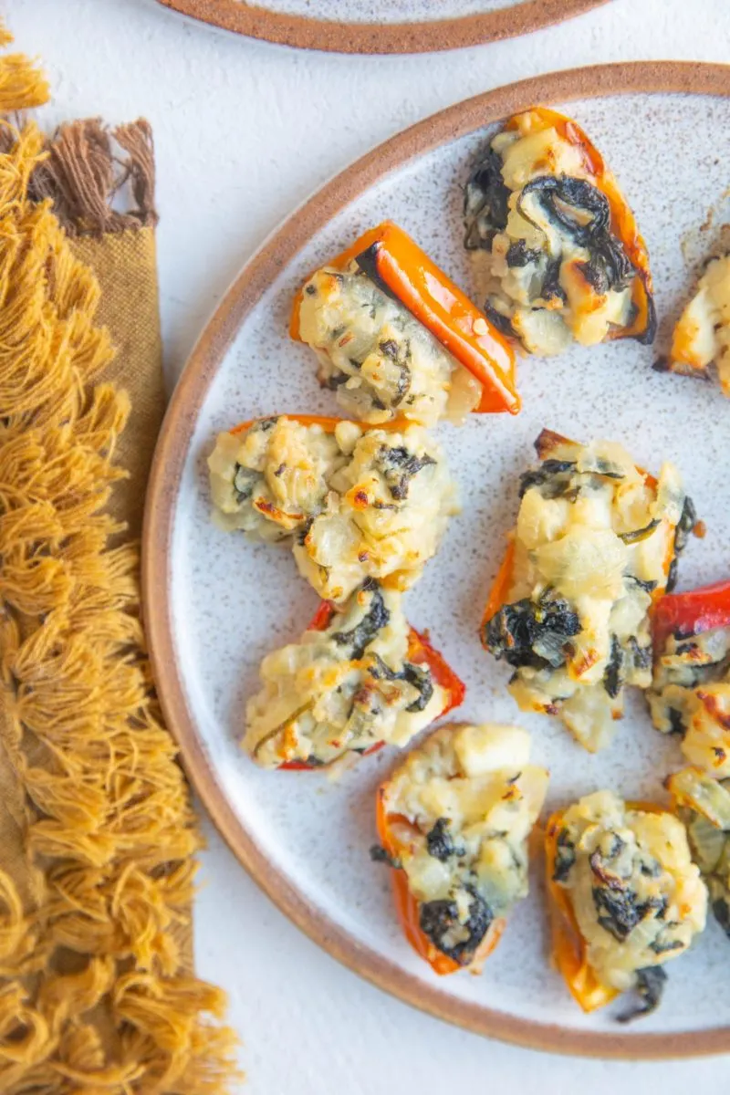 Plate of Feta Stuffed Peppers