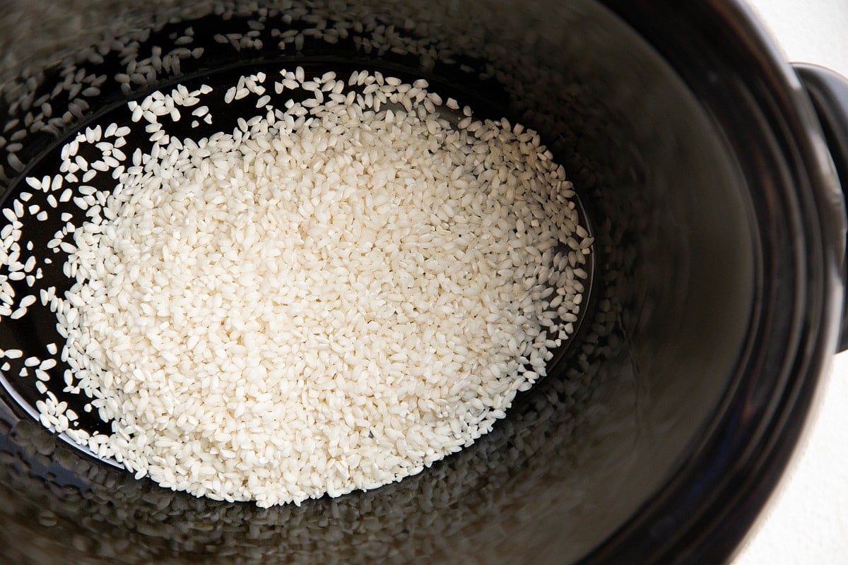 Arborio rice in a slow cooker