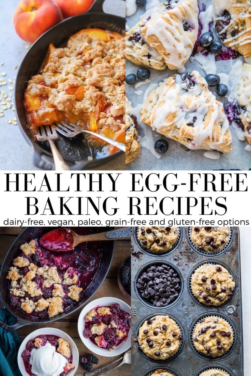 Egg-Free Baking Recipes, including egg free peach crisp, blackberry cobbler, scones, cookies, muffins, breads, cakes and more.