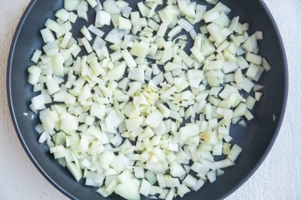 Onions cooking in a skillet