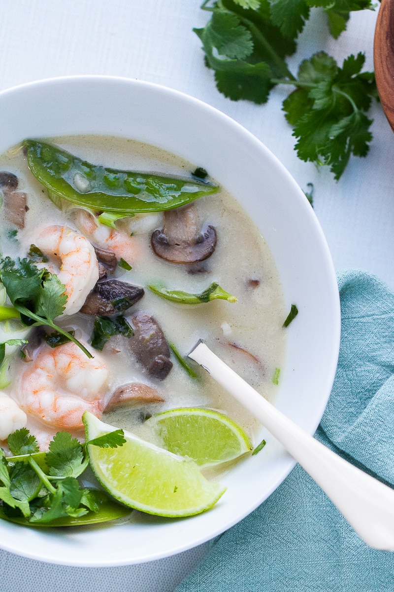 Thai Coconut Soup with Shrimp Tom Kha