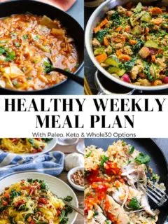 Healthy Meal Plan Collage, including delicious clean meals.