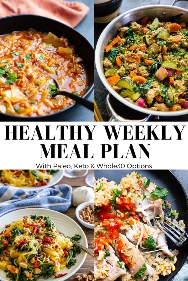 Healthy Meal Plan Collage, including delicious clean meals.
