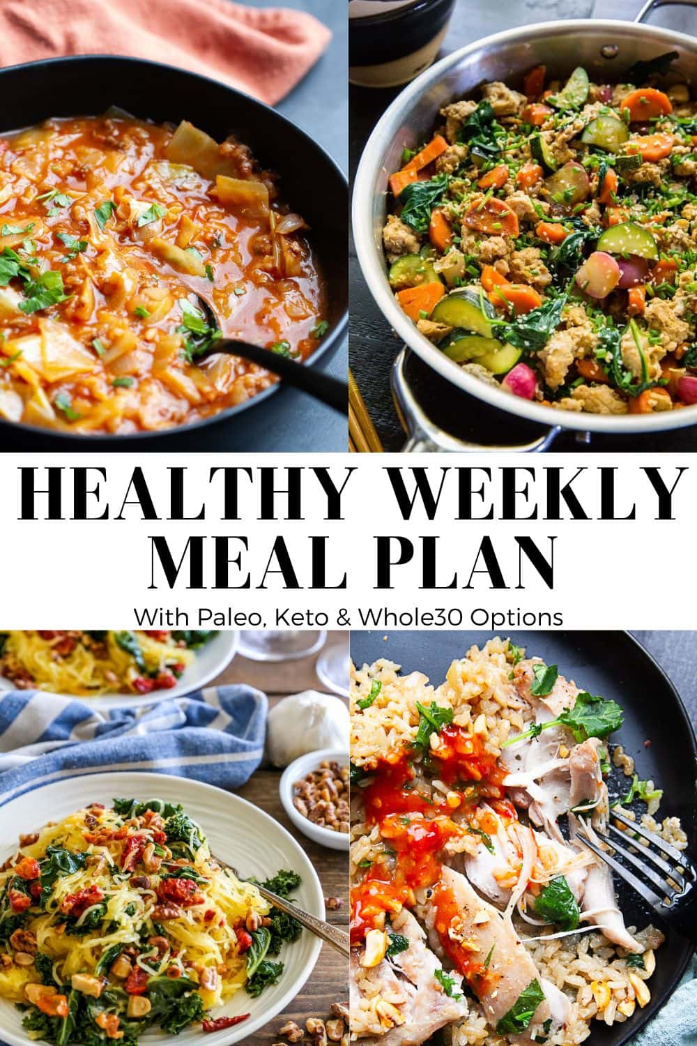 Healthy Meal Plan Collage, including delicious clean meals.