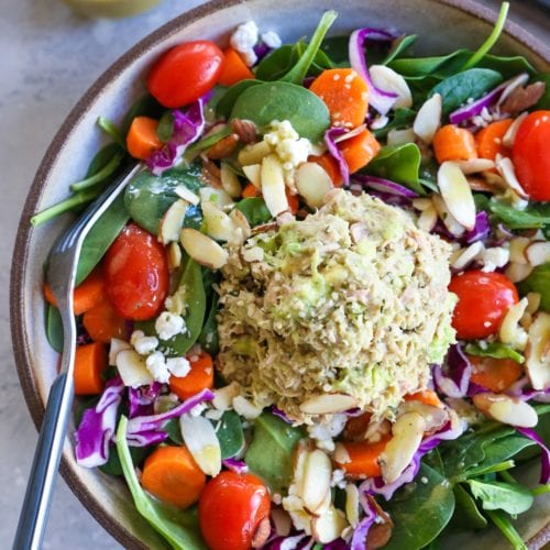 3-Ingredient Tuna Salad - a mayo-free tuna salad recipe packed with healthy fats and protein