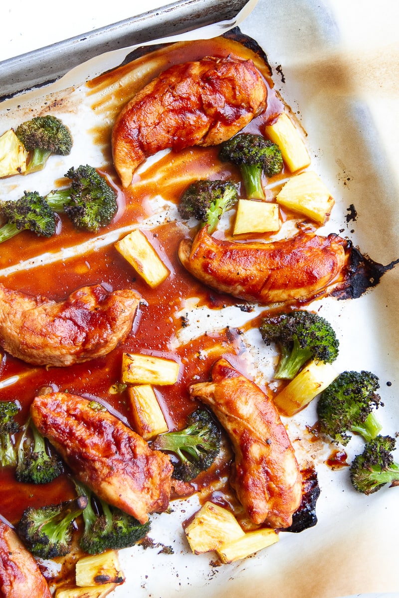 Hawaiian BBQ Sheet Pan Chicken