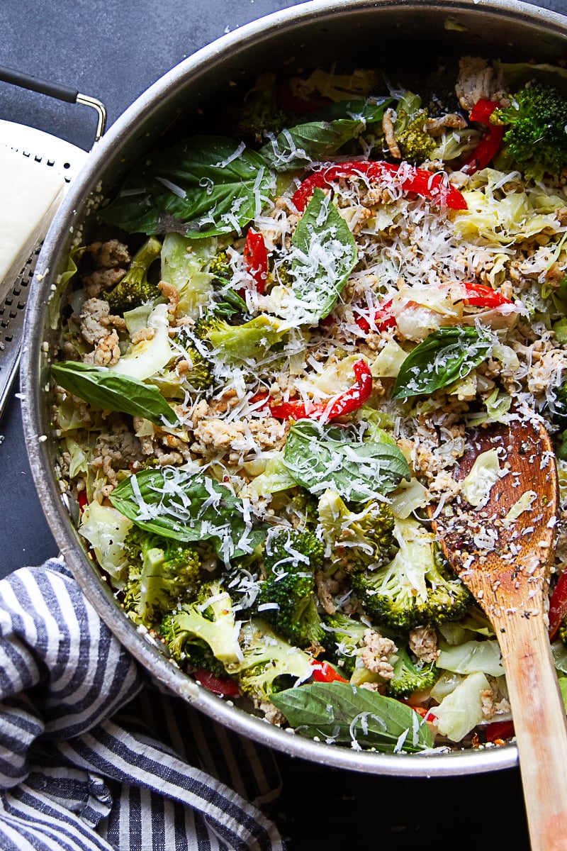 Italian Chicken Sausage Skillet with vegetables