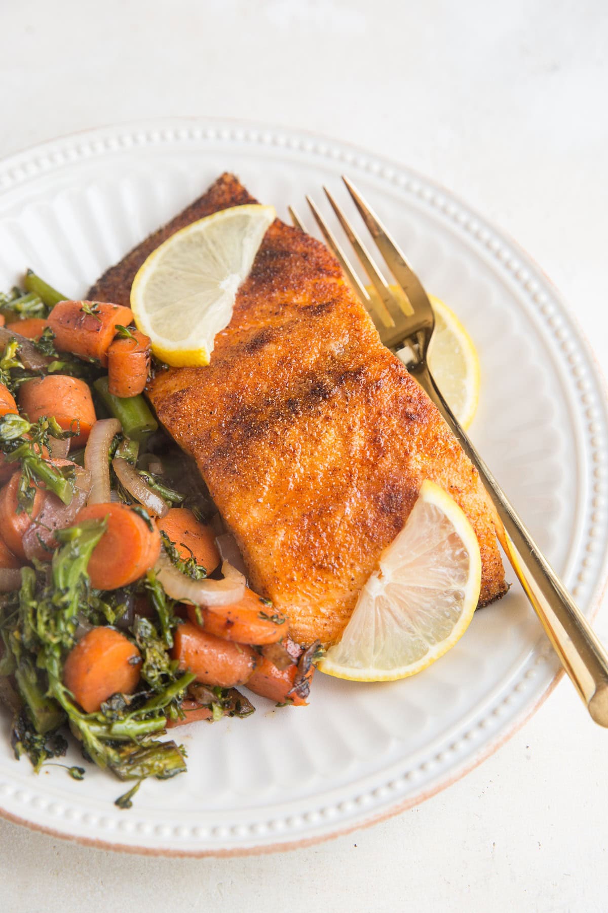 Crispy Air Fryer Salmon - amazing crispy salmon skin with a tender inside. A goof-proof method for cooking salmon!