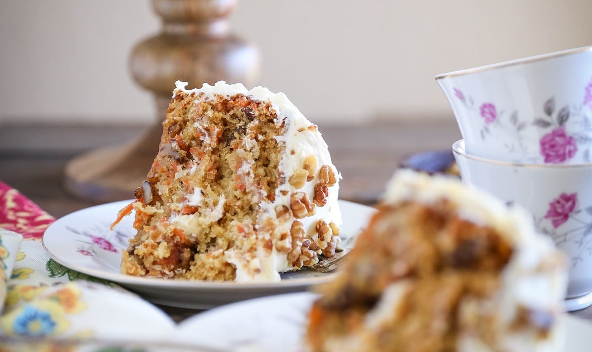 Paleo Carrot Cake - grain-free, refined sugar-free, dairy-free, and healthy! | TheRoastedRoot.net #recipe #dessert #easter #glutenfree