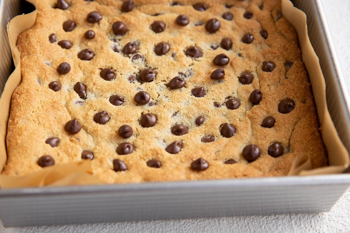 Almond Flour cookie bars fresh out of the oven.