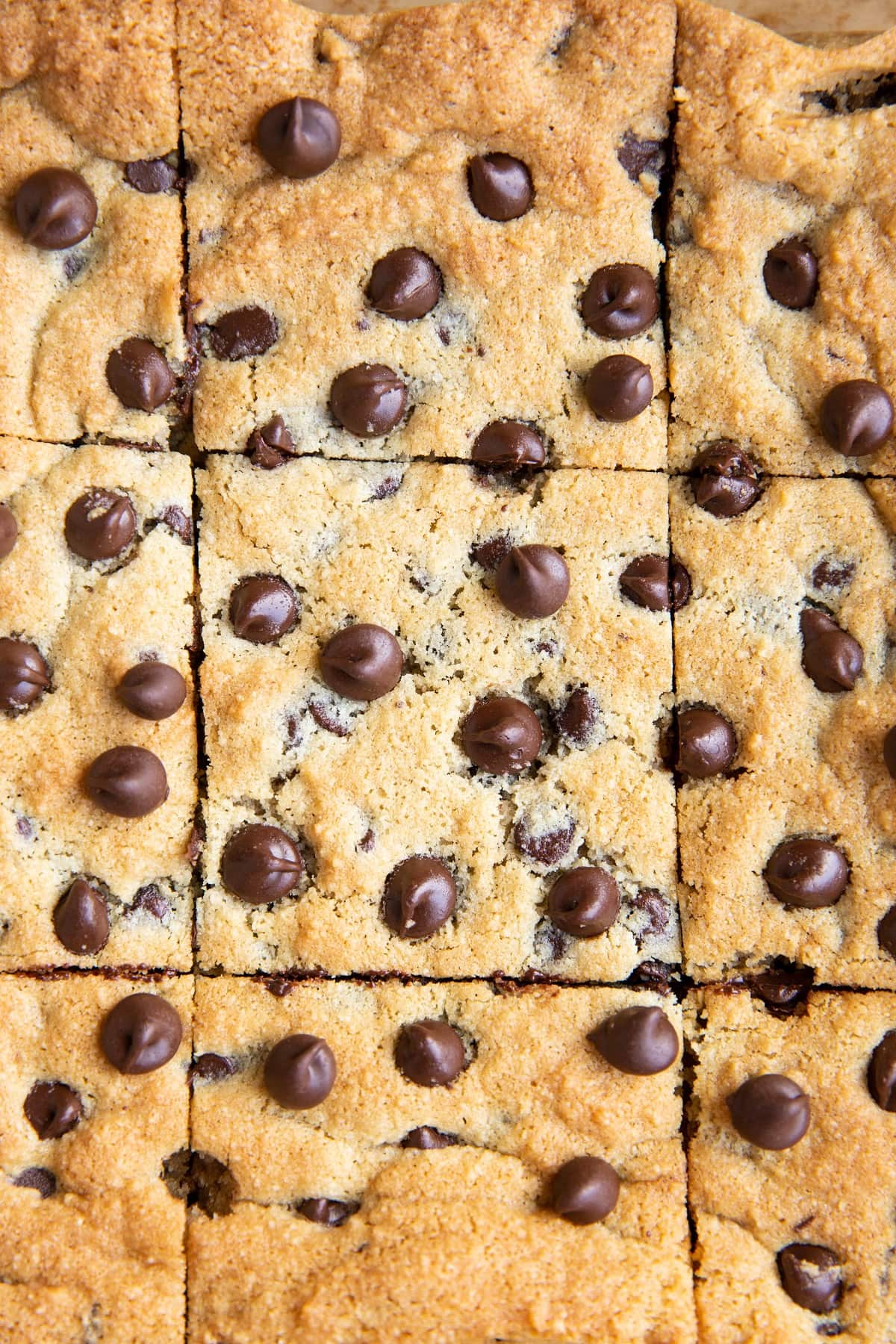 Cookie bars cut into squares.