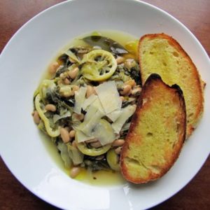large plate of braised escarole
