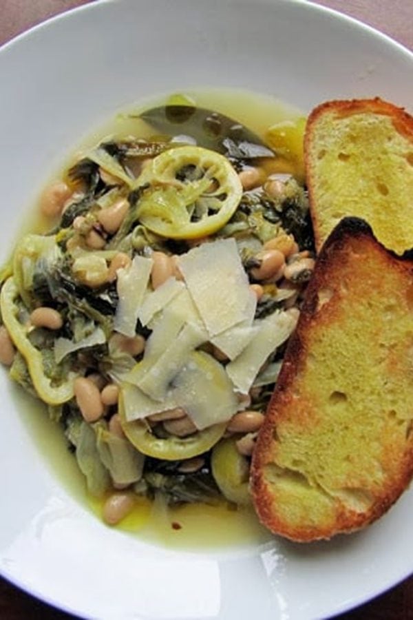 large plate of braised escarole