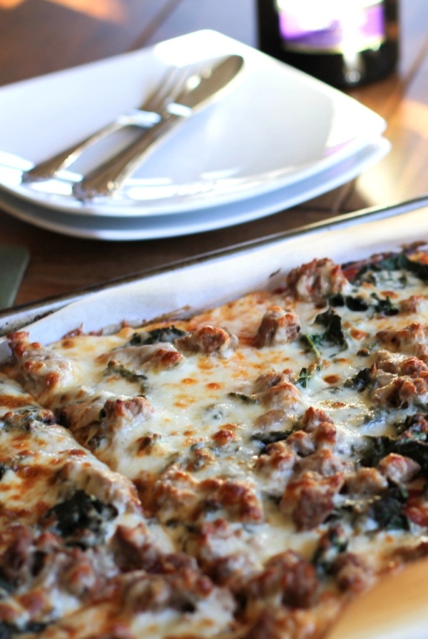 tray of cauliflower pizza crust