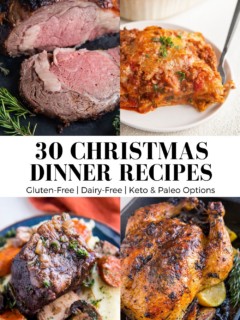 25 Healthy Christmas Dinner Ideas! Easy, mouth-watering show-stopping meals for your holiday gathering. Includes side dishes and desserts!