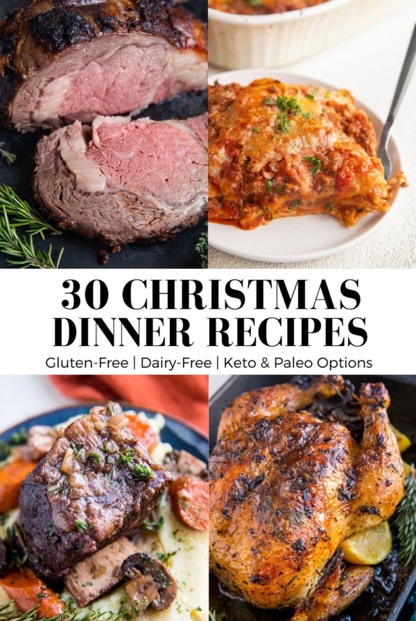 25 Healthy Christmas Dinner Ideas! Easy, mouth-watering show-stopping meals for your holiday gathering. Includes side dishes and desserts!