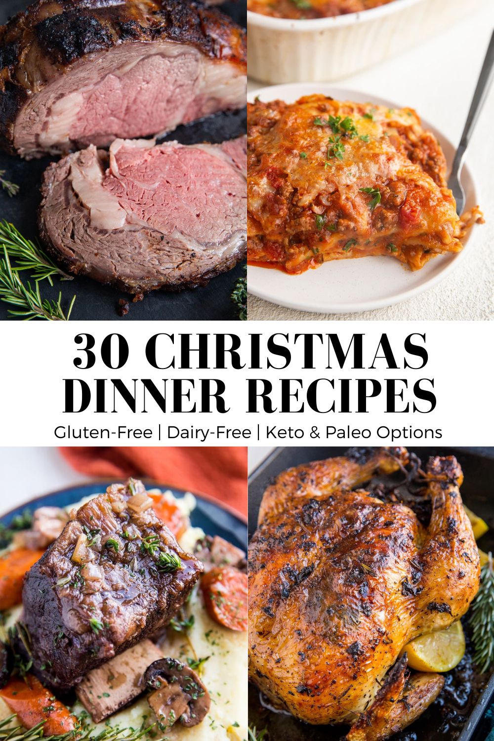 25 Healthy Christmas Dinner Ideas! Easy, mouth-watering show-stopping meals for your holiday gathering. Includes side dishes and desserts!