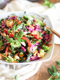 The Ultimate Detox Salad with Lemon-Parsley Dressing in a white bowl, ready to eat.