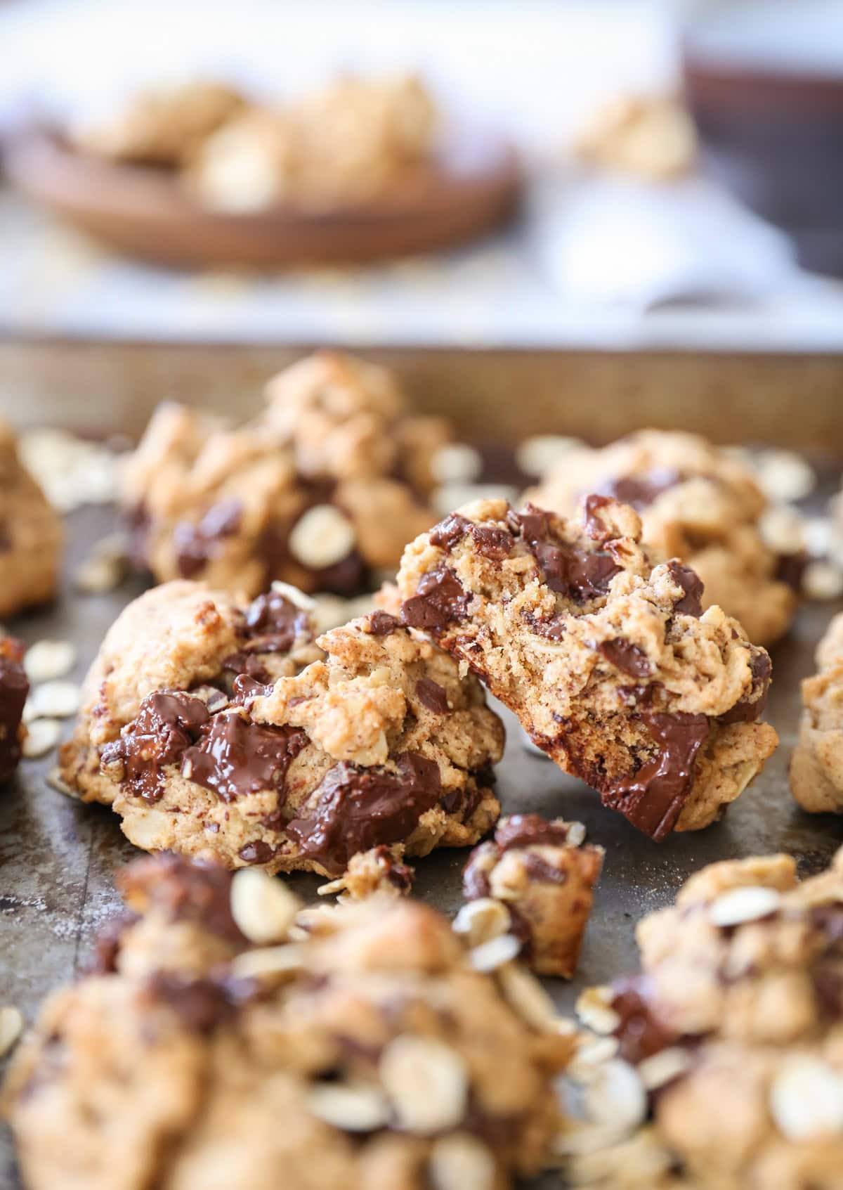 Gluten-Free Oatmeal Cookies Two Ways - a chocolate chip version and a white chocolate macadamia nut version. Refined sugar-free and healthy!