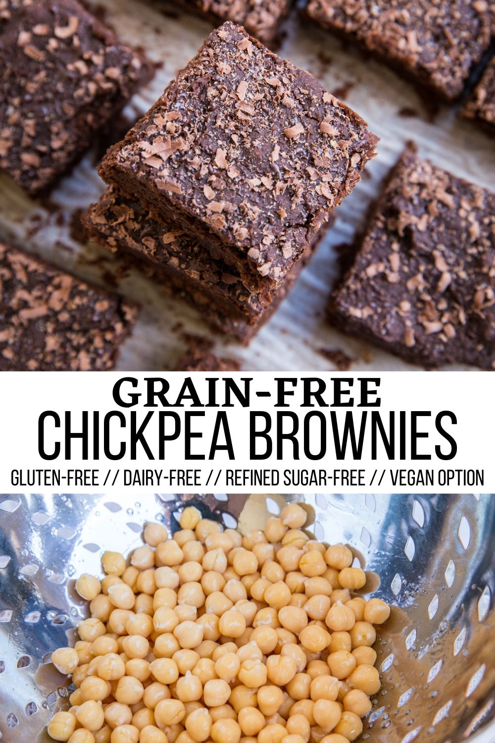 Gluten-Free Dark Chocolate Chickpea Brownies - flourless brownie recipe, dairy-free, refined sugar-free, healthy, made in your blender | TheRoastedRoot.com