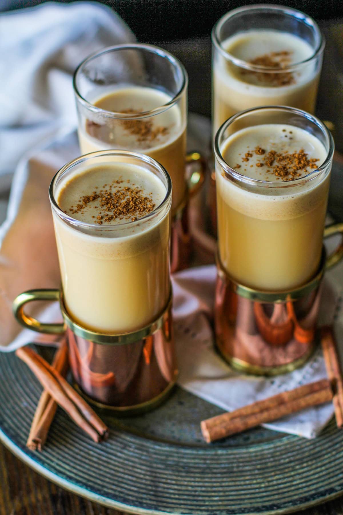 Healthy Hot Buttered Rum Recipe with ghee and apple cider - a healthier version of classic Hot Buttered Rum. Easy to make and unsweetened for a lighter cocktail