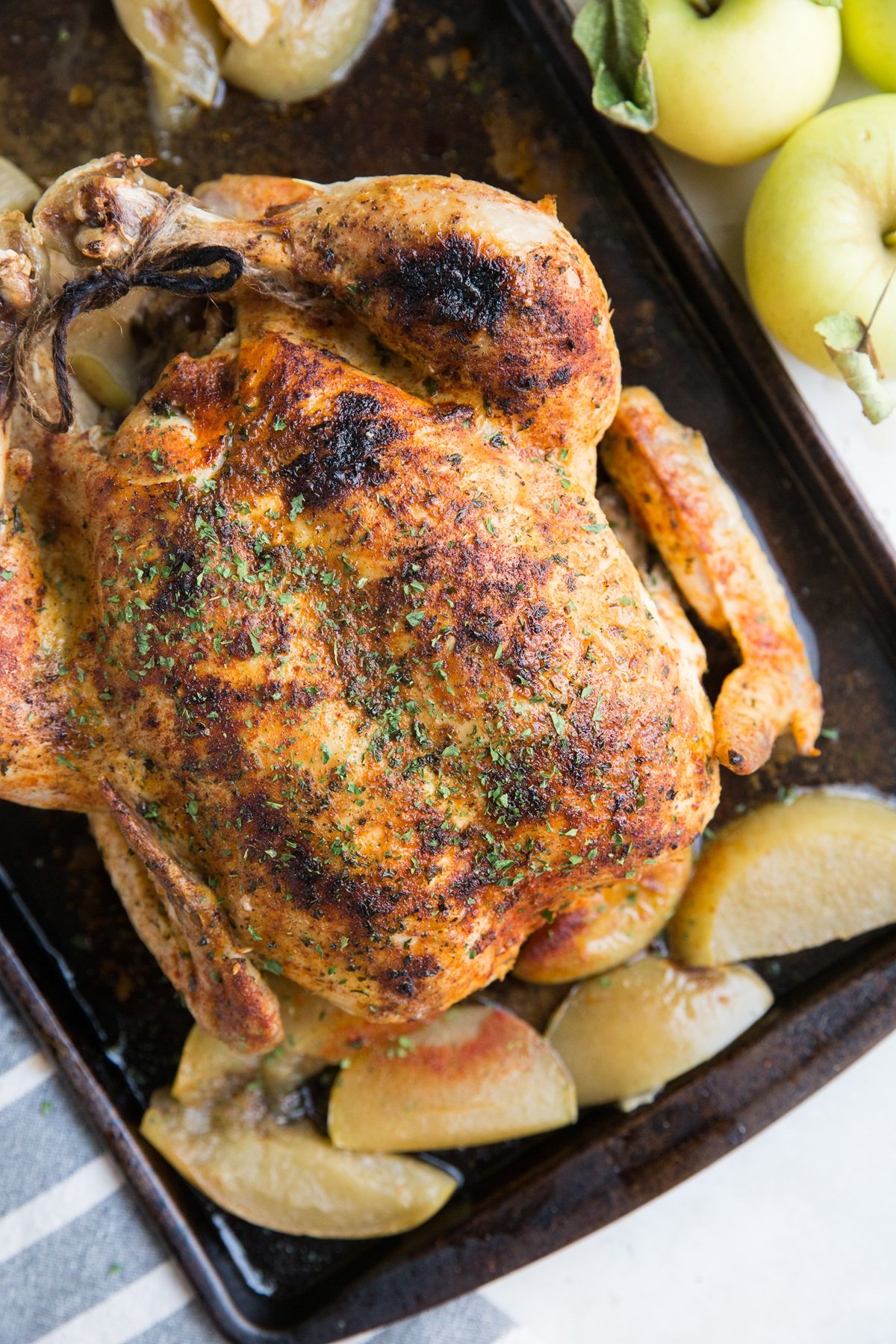 Instant Pot Whole Chicken and apples is an incredibly delicious healthy dinner recipe! An easy to prepare method for cooking a whole chicken.