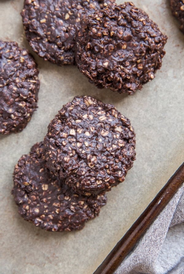 Cookie sheet with no-bake cookies