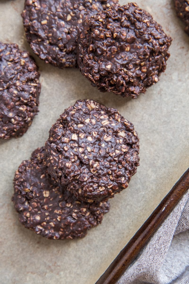 Cookie sheet with no-bake cookies