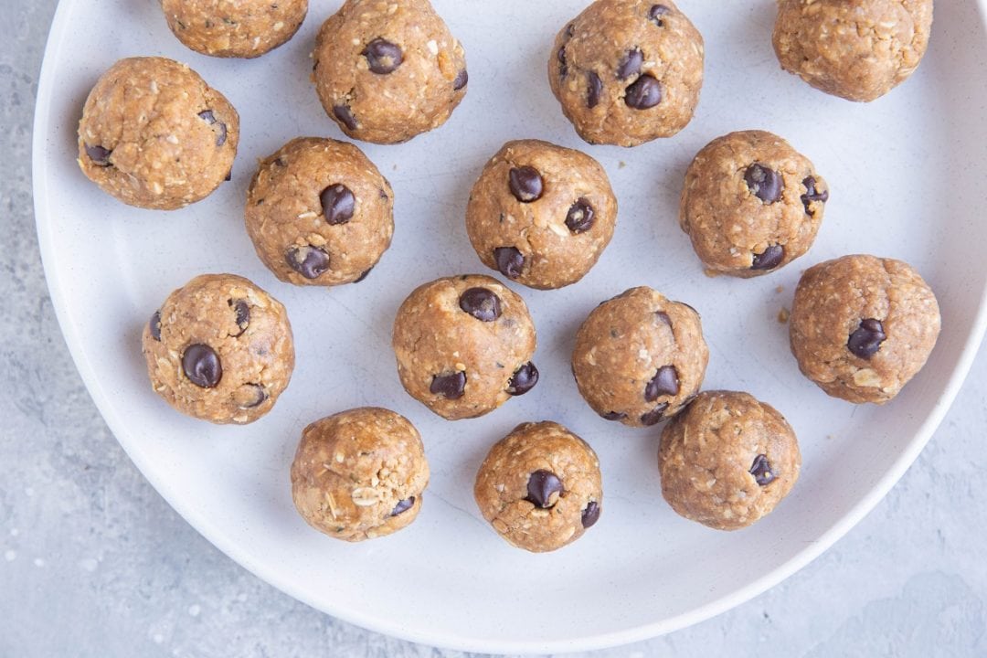 Chocolate Chip Peanut Butter Oatmeal Protein Balls The Roasted Root