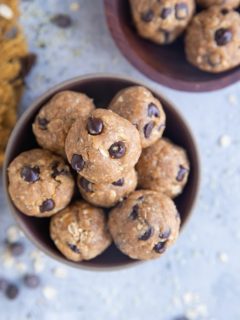 Two bowls full of energy bites, ready to enjoy.