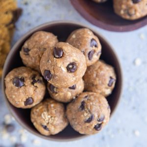 Two bowls full of energy bites, ready to enjoy.