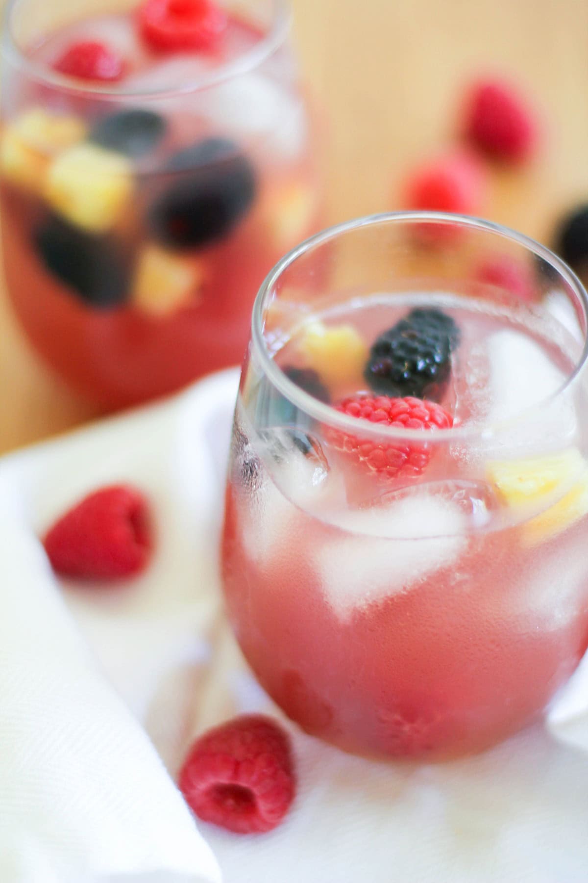 Pineapple Rosé Sangria - a naturally sweetened big batch cocktail recipe - skinny sangria!