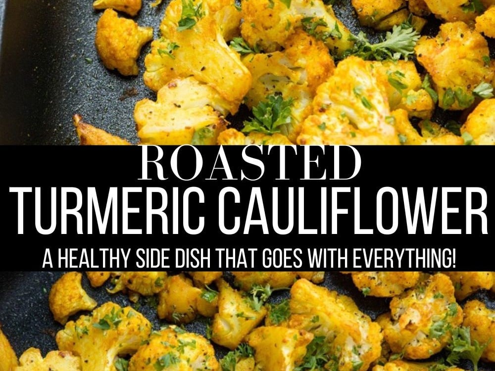 Turmeric Roasted Cauliflower is a nutritious side dish, perfect to go alongside any main entree. Paleo, vegan, whole30, keto, and low-carb