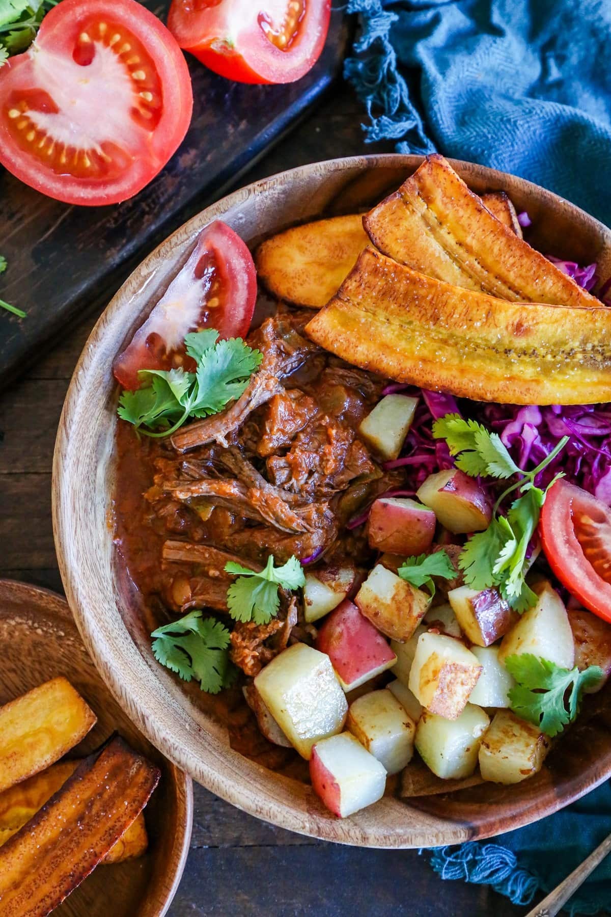 Slow Cooker Ropa Vieja (Cuban Shredded Beef) with Instant Pot instructions. This delicious flavorful dish is paleo, whole30, and versatile! | TheRoastedRoot.net #glutenfree