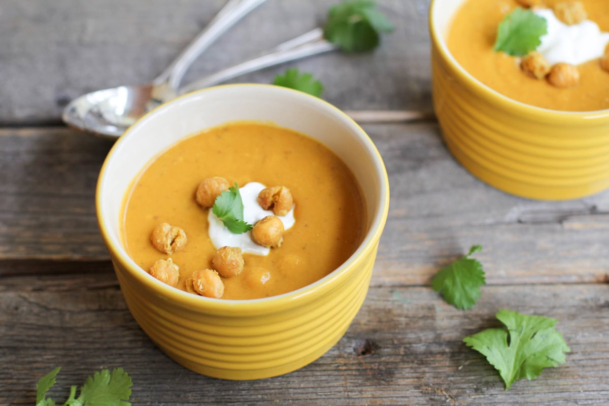 Roasted Sweet Potato Soup with Quinoa - - - > www.theroastedroot.net