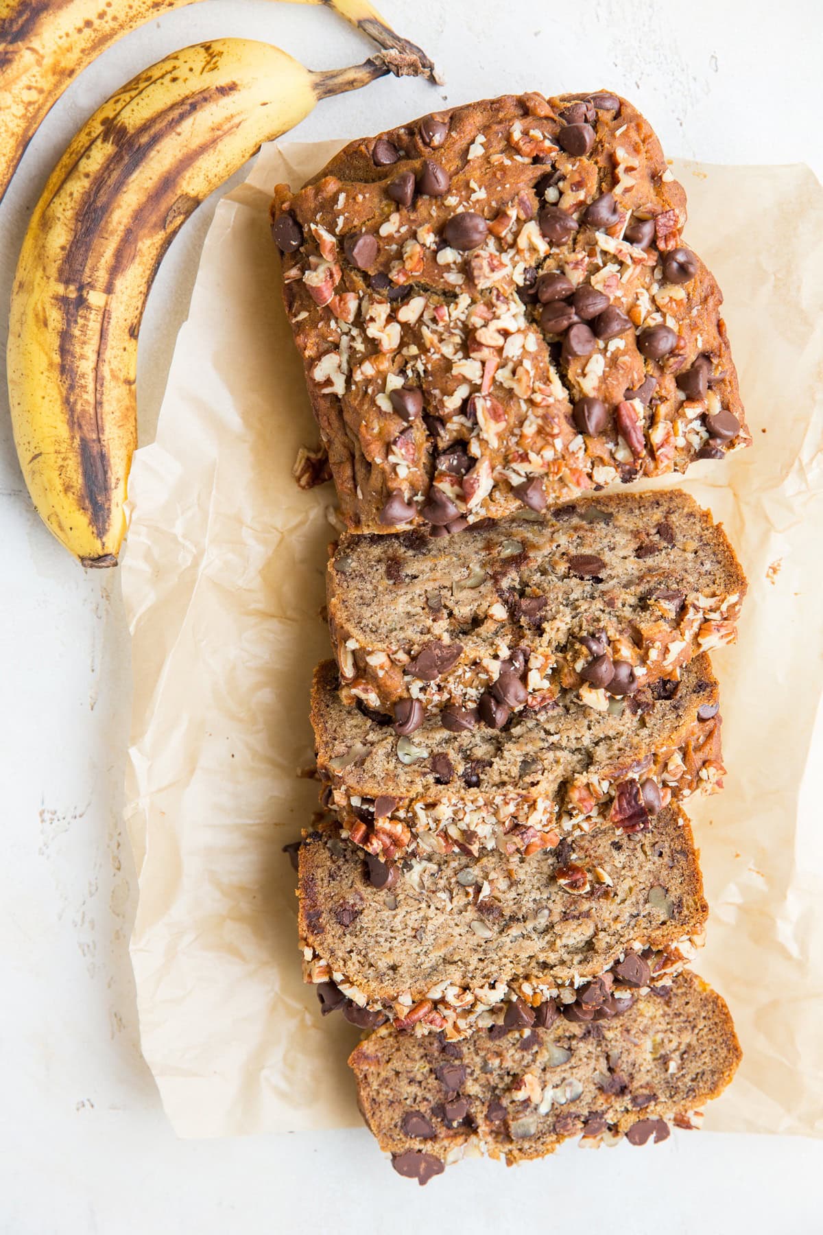 Vegan Gluten-Free Banana Bread - dairy-free, gluten-free, delicious egg-free banana bread with chocolate chips and pecans. An amazing, flavorful treat!
