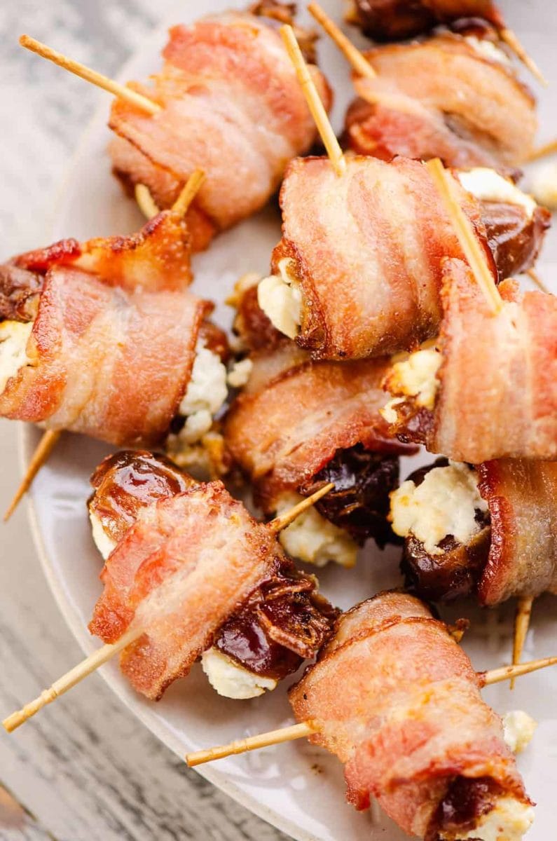 Plate of bacon wrapped dates