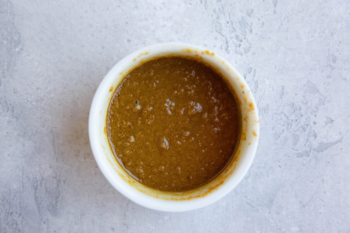 Thai sauce in a small bowl.